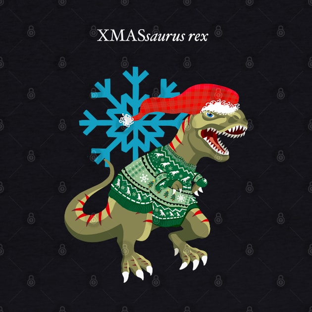 Clanosaurus Rex XMASsaurus rex Christmas Ugly Sweater Holiday Tyrannosaurus Rex Santa Claus by BullShirtCo